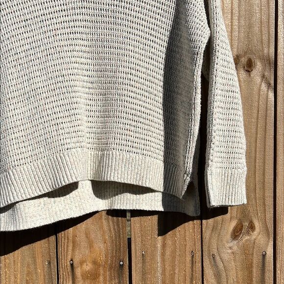 Madewell Women’s Cream with Orange Blue Thread V-Neck Long Sleeve Sweater Cotton - Picture 9 of 16